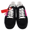 Sleek Black Suede Sneakers with Fuchsia Arrow Detail
