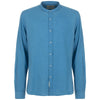 Elegant Light Blue Linen-Cotton Blend Shirt
