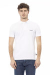 Chic White Cotton Polo with Elegant Embroidery