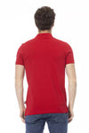 Elegant Embroidered Red Polo Shirt