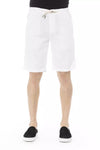 Elegant White Cotton Bermuda Shorts