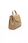 Elegant Beige Shoulder Bag with Golden Details