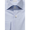 Elegant Light Blue Slim Fit Shirt with French Collar