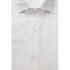 Elegant White Cotton French Collar Shirt