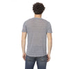 Ocean Blue Linen-Blend Crew Neck Tee