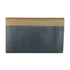 Sleek Blue and Beige Leather Wallet