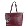 Eco-Leather Chic Burgundy Shopper with Chain Detail