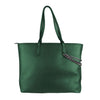 Eco-Chic Dark Green Shoulder Bag with Chain Detail