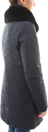 Elegant Blue Winter Jacket with Fox Fur Hood