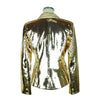 Chic Sequined Double-Breasted Yellow Jacket