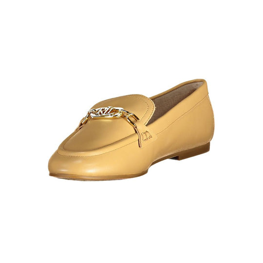 Ralph Lauren Beige Leather Flat Shoe