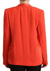 Elegant Orange Overcoat Long Sleeves Jacket