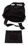 Chic Black and Gray Fabric Shoulder Handbag