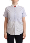Chic Light Blue Polished Cotton Polo Top