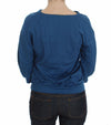 Elegant Deep V-Neck Sweater in Blue