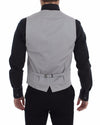 Gray Cotton Slim Fit Button Front Dress Vest