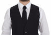 Gray Slim Fit Button Front Dress Formal Vest