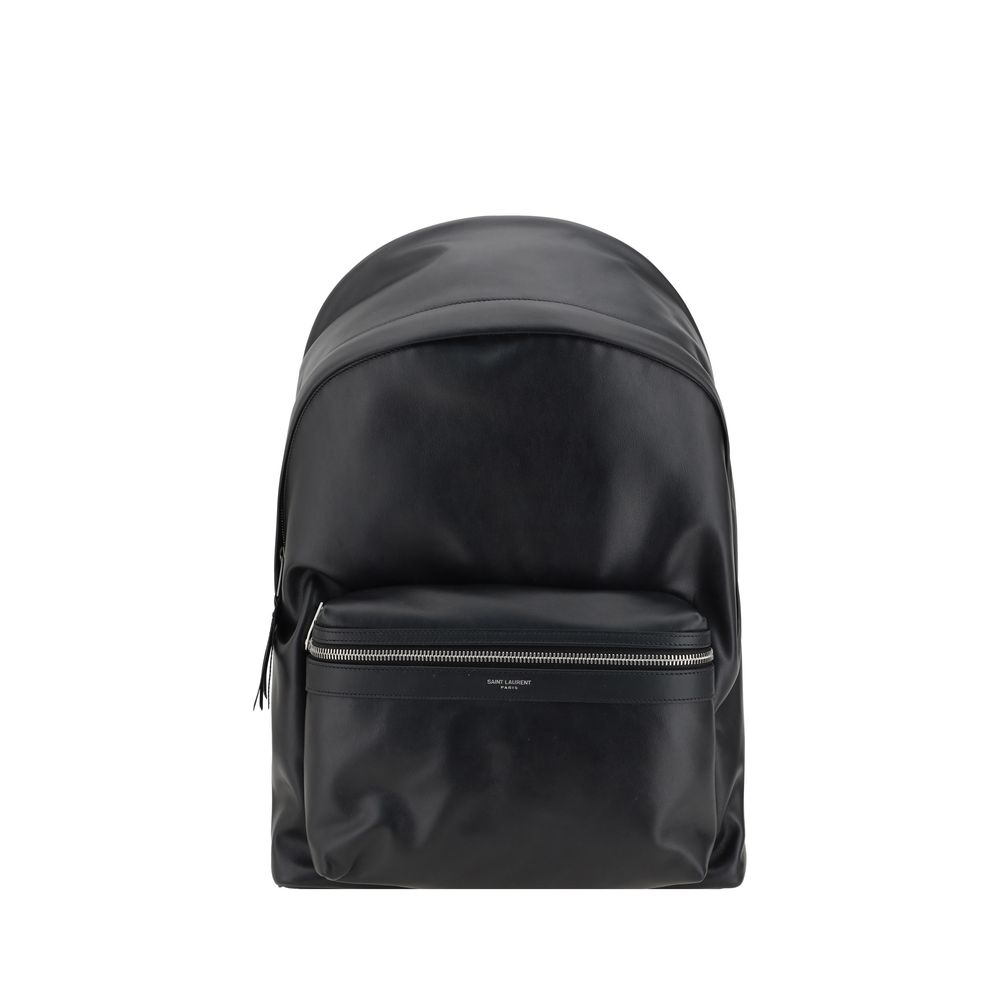 Black nylon Saint Laurent leather backpack for stylish and versatile travel