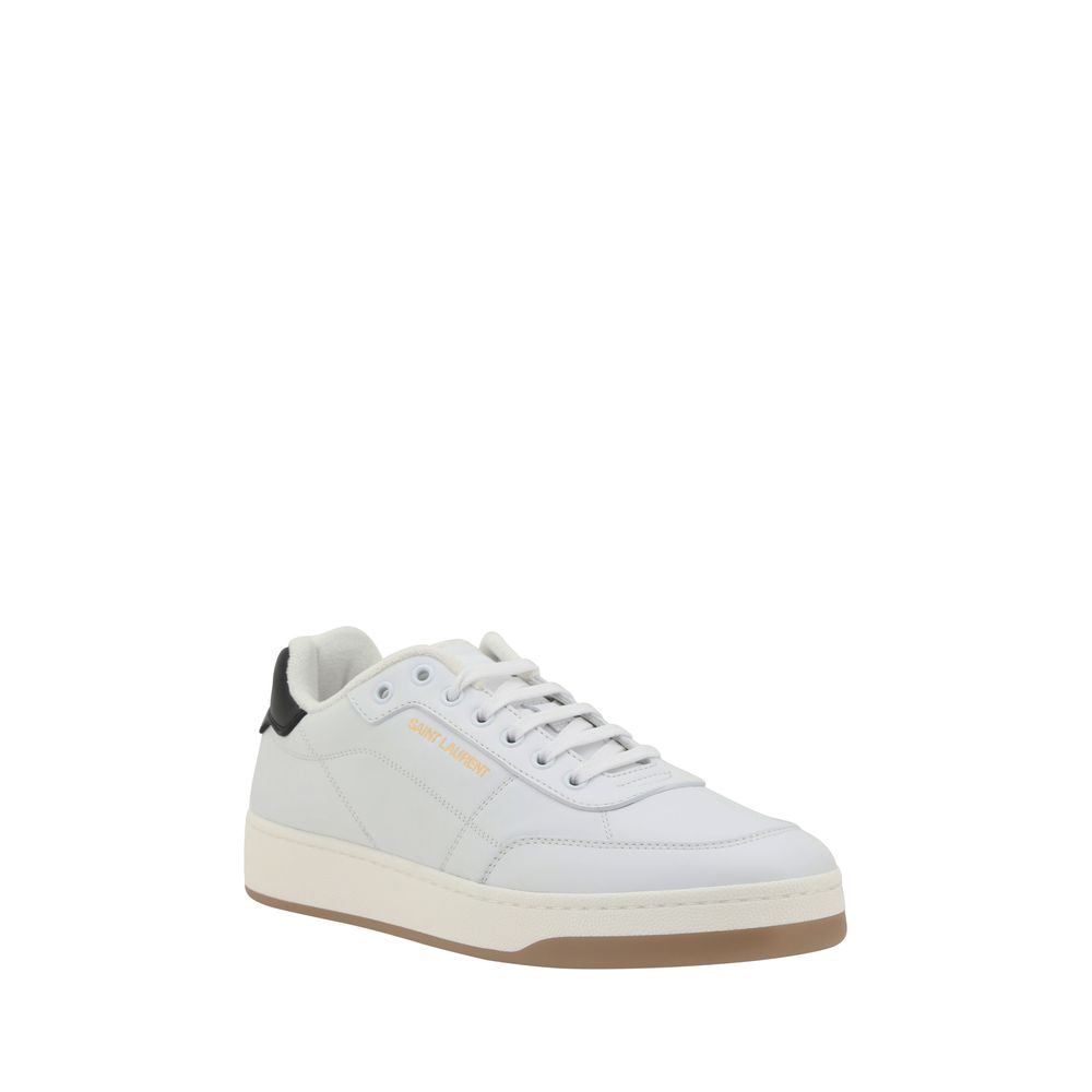 White leather Saint Laurent SL61 sneakers, stylish and versatile footwear for any outfit