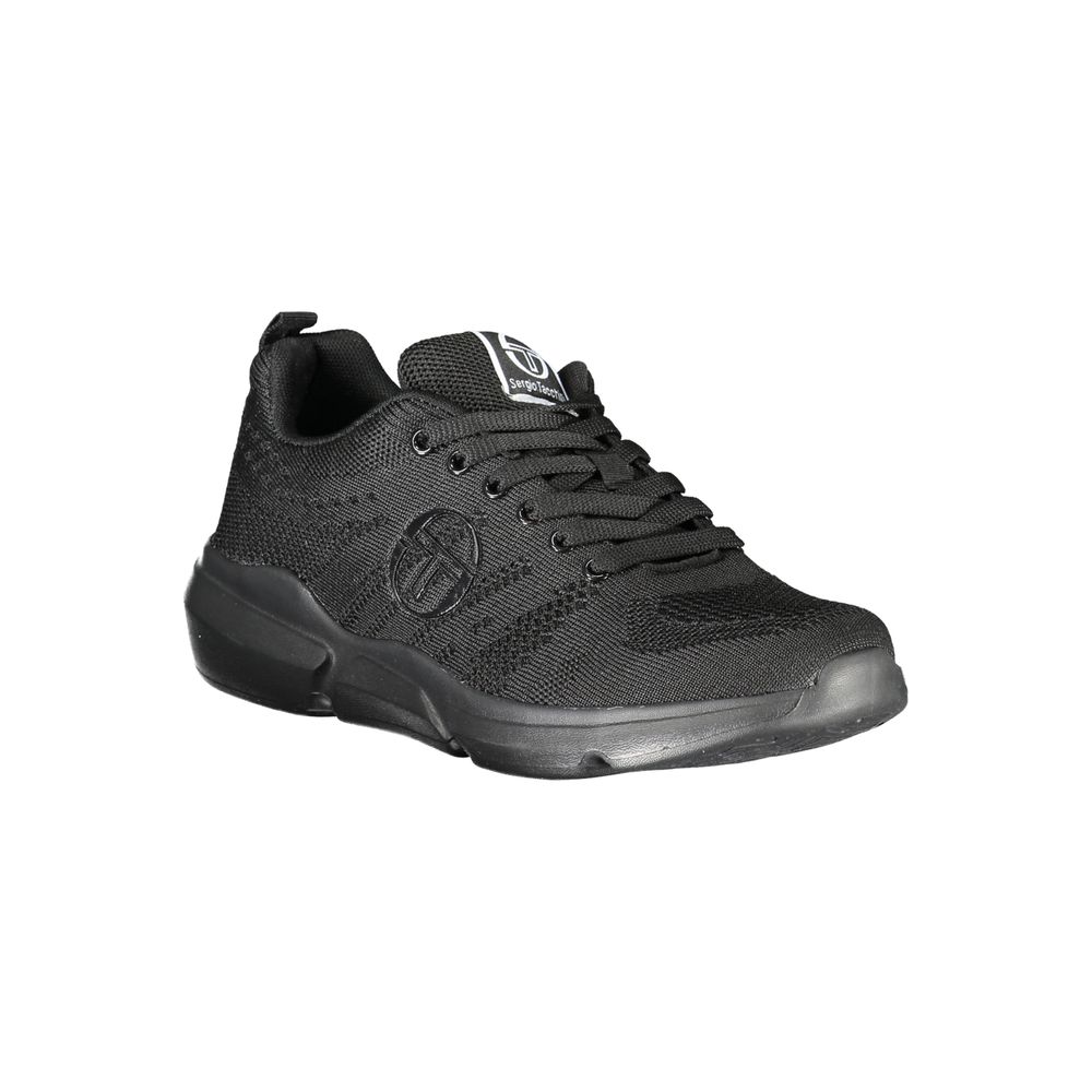 Sergio Tacchini Sleek Black Lace-up Sneakers with Contrast Detailing for athletic style