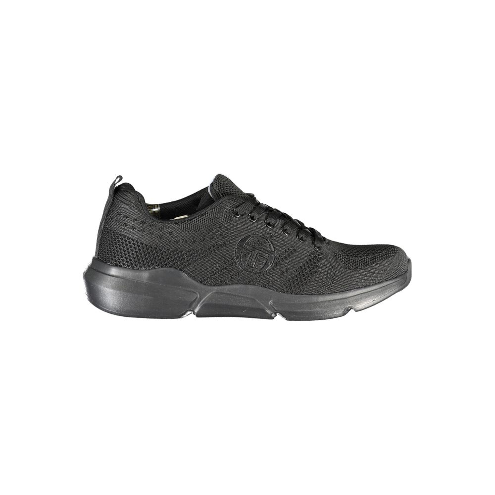 Sergio Tacchini Sleek Black Lace-up Sneakers with Contrast Detailing for stylish athletic wear