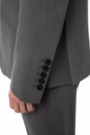 Elegant Gray Wool Two-Button Designer Suit