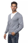 Elegant Gray Cotton Cardigan for Men