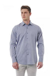 Elegant Gray Italian Collar Shirt