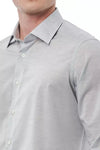 Elegant Gray Regular Fit Italian Collar Shirt