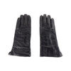 Elegant Black Lambskin Leather Gloves