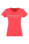 Chic Pink Cotton Logo Tee for Women