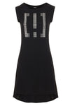 Elegant Black Logo Cotton Dress