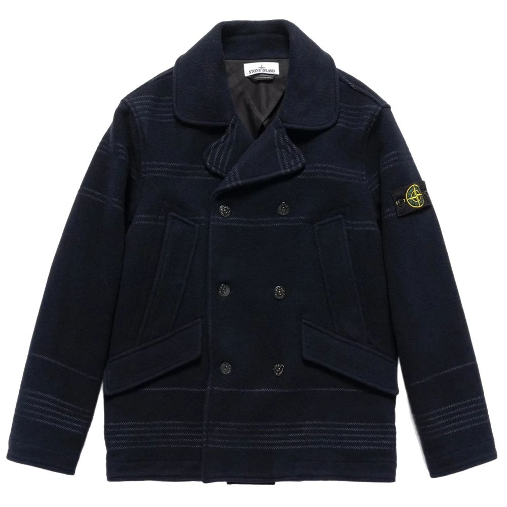 Stone Island Blue Wool Vergine Jacket - L