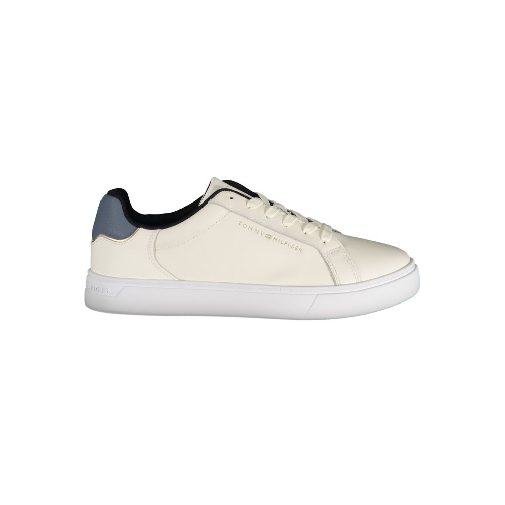 Off-white Tommy Hilfiger Beige Leather Women Sneaker for stylish casual wear