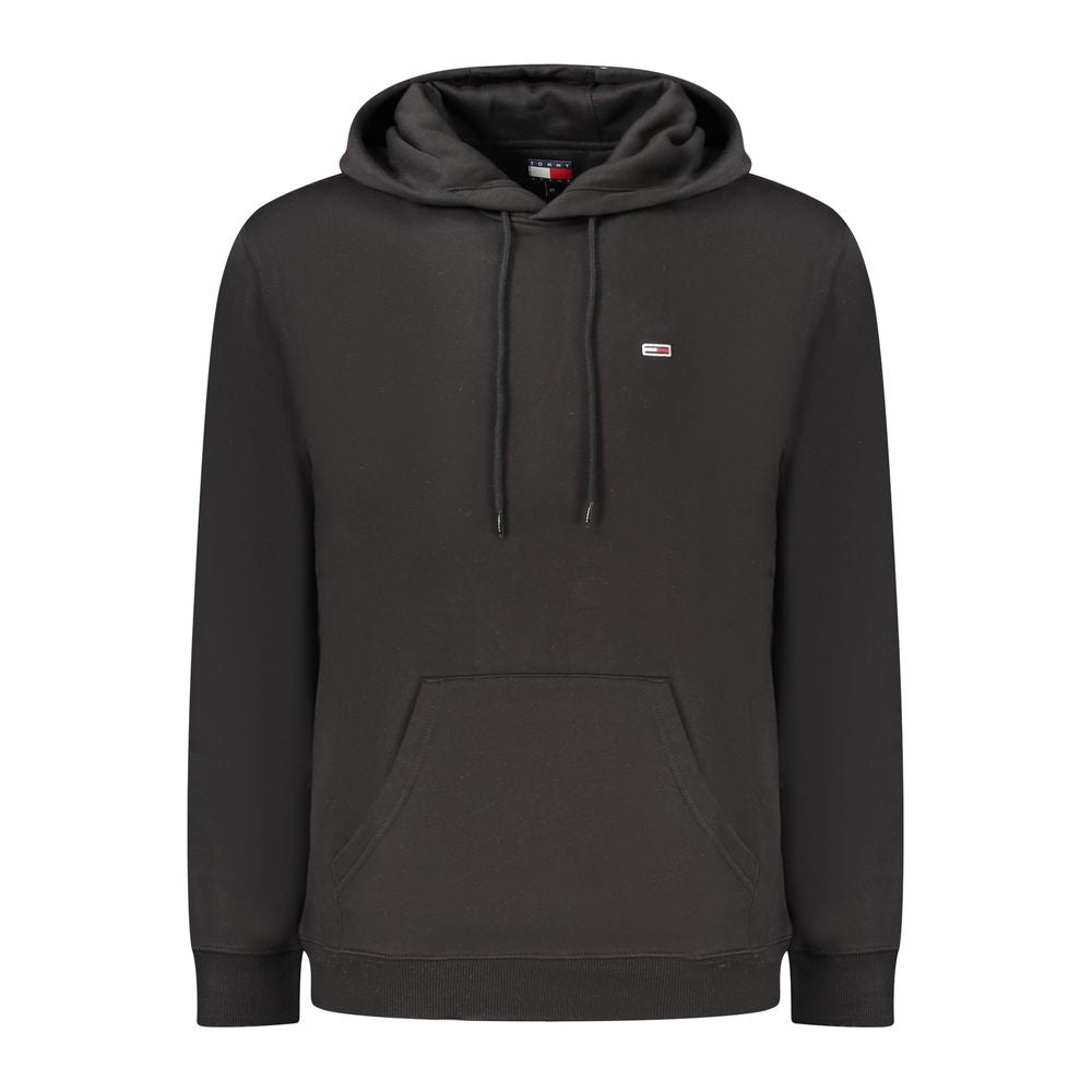 Gray hooded sweatshirt from Tommy Hilfiger Black Cotton Men Sweater collection