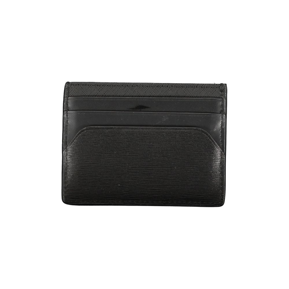 Black leather card holder in Tommy Hilfiger Black Leather Wallet for stylish organization