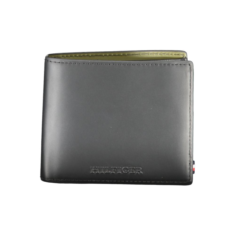 Gray leather wallet from the Tommy Hilfiger Black Leather Wallet collection