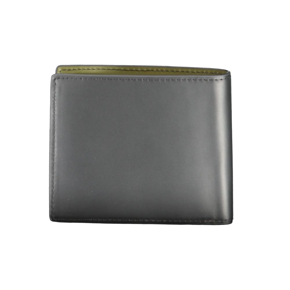 Gray leather wallet from the Tommy Hilfiger Black Leather Wallet collection