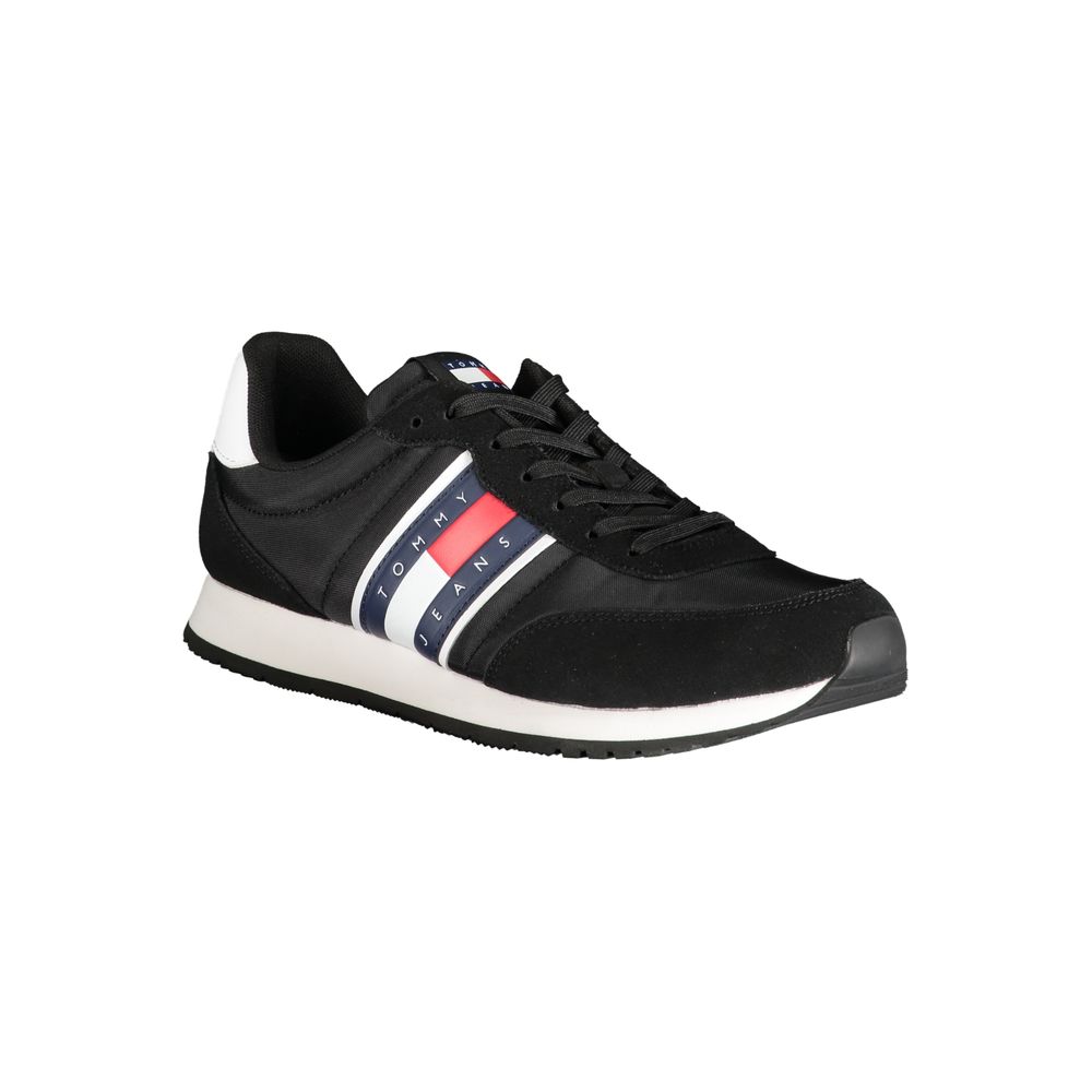 Black Tommy Hilfiger Black Polyester Sneaker for stylish and comfortable footwear