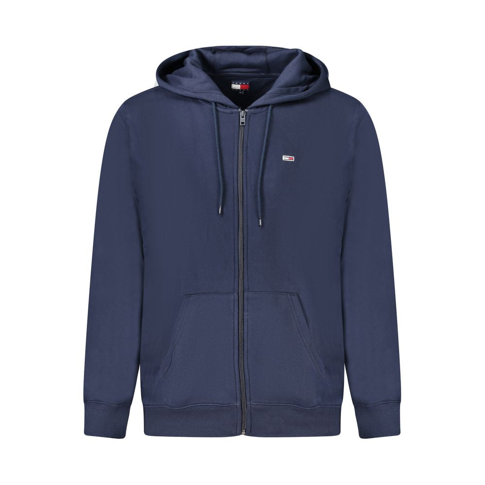 Navy blue zip-up hoodie from Tommy Hilfiger blue cotton men sweater collection