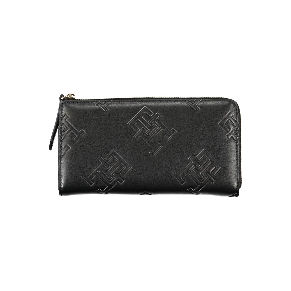 Black zippered wallet with embossed pattern from Tommy Hilfiger Elegant Zip Wallet