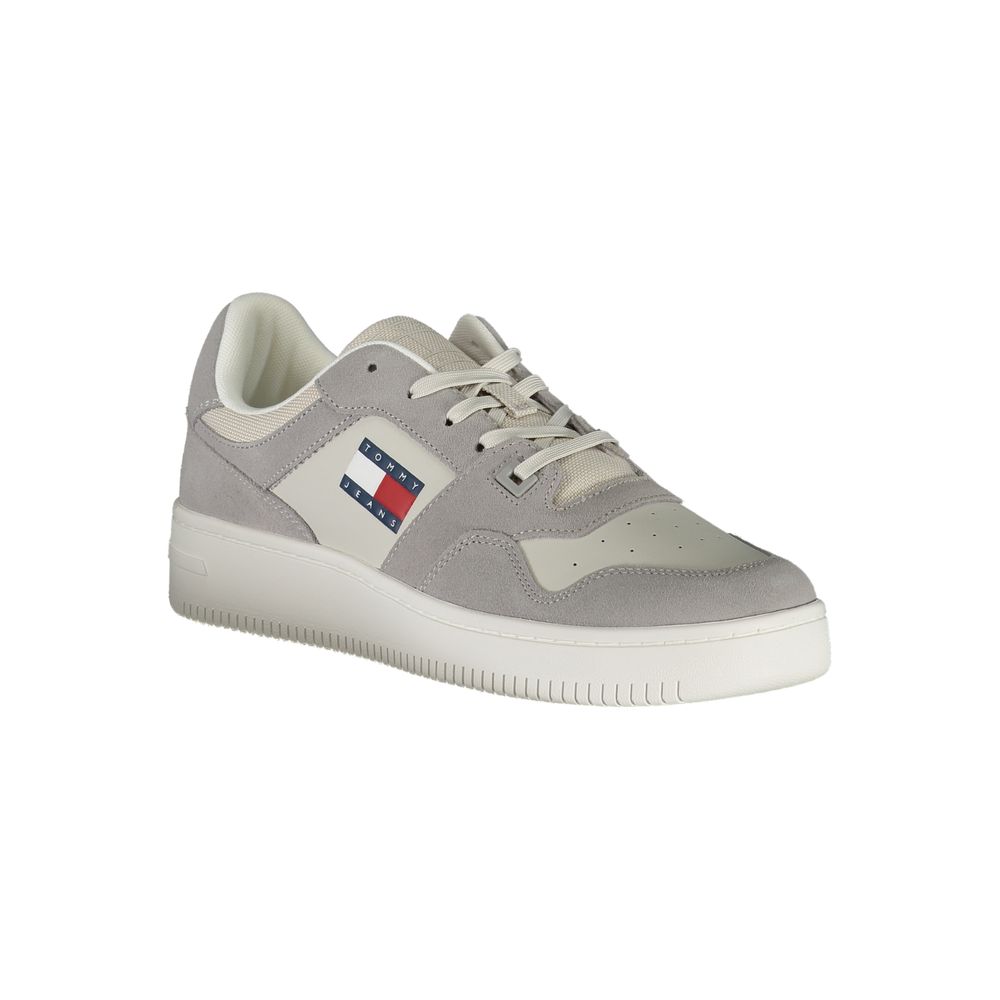 Gray and white Tommy Hilfiger Gray Polyester Sneaker for stylish comfort and versatility