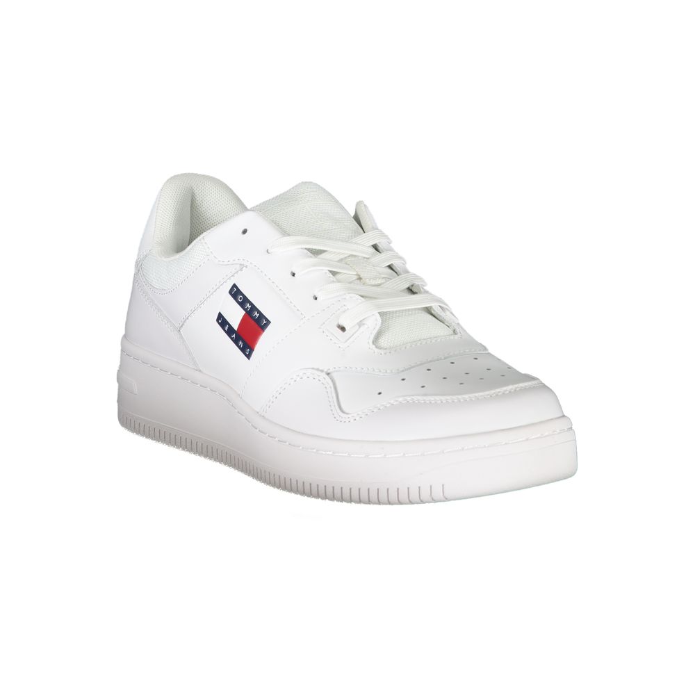 Tommy Hilfiger white leather men sneaker showcasing stylish design and comfort