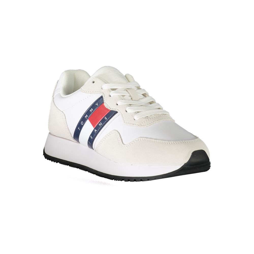 Tommy Hilfiger White Polyester Sneaker showcasing stylish and comfortable design