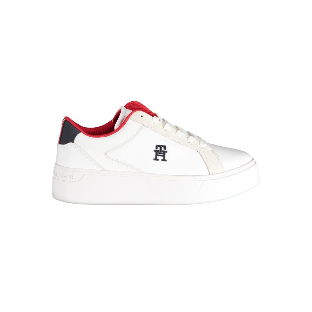 Tommy Hilfiger white sneaker made of durable white polyester for stylish comfort