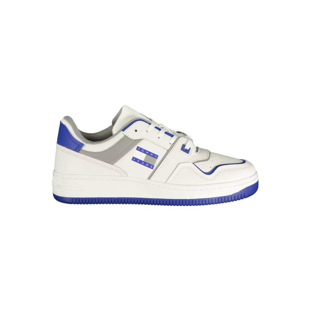 Tommy Hilfiger White Polyethylene Men Sneaker in white and blue colors