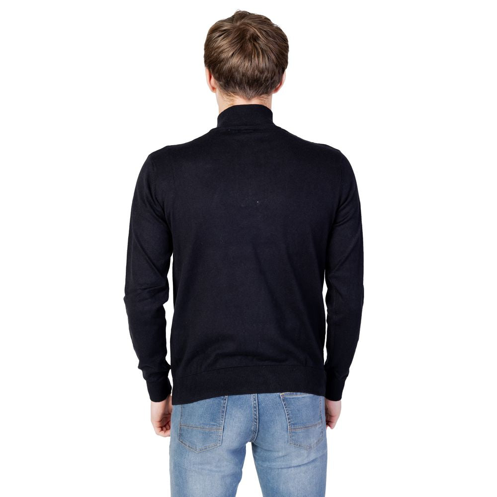 U.S. POLO ASSN. Black Cotton Sweater showcasing a stylish black turtleneck design