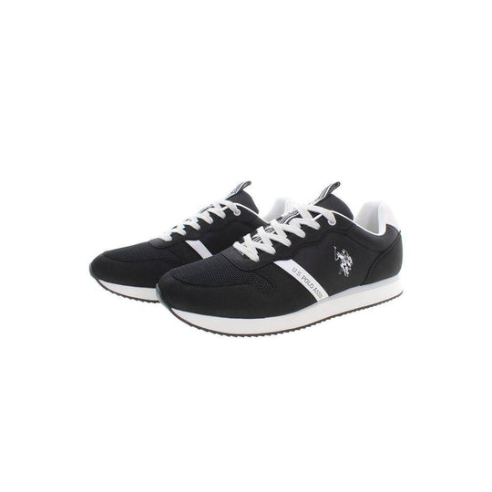 Black and white U.S. Polo Assn. sneakers for men made with durable polyester material