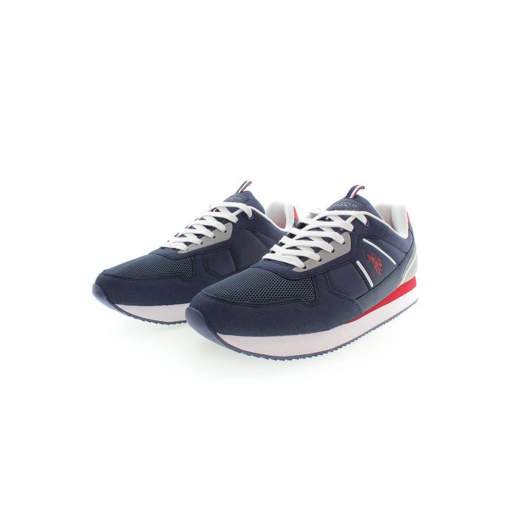 Navy and red athletic shoes U.S. Polo Assn. Blue Polyester Men Sneaker for active wear