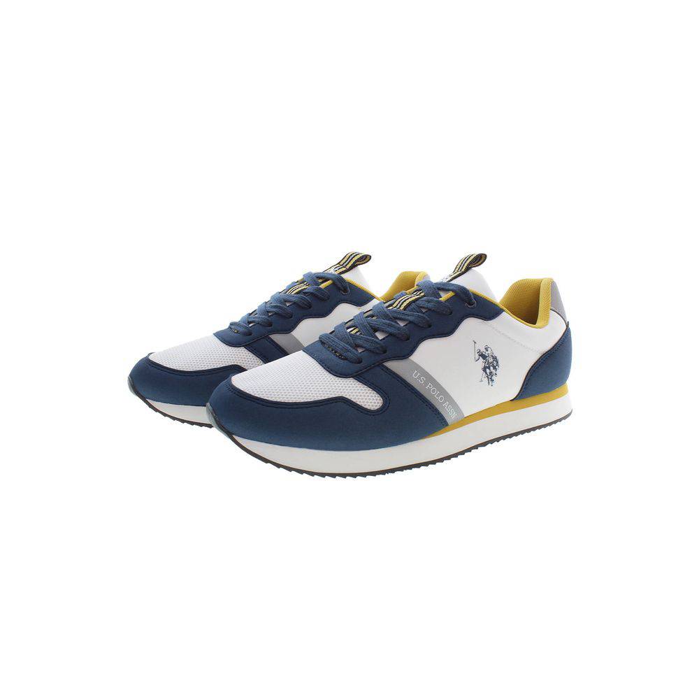 Blue and white U.S. Polo Assn sneakers for men in polyester material